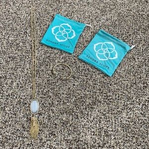 Kendra Scott necklace and cuff bracelet